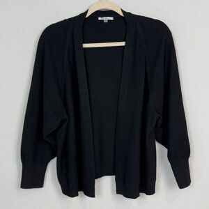Vila Milano Black Waffle Knit Open Cardigan M